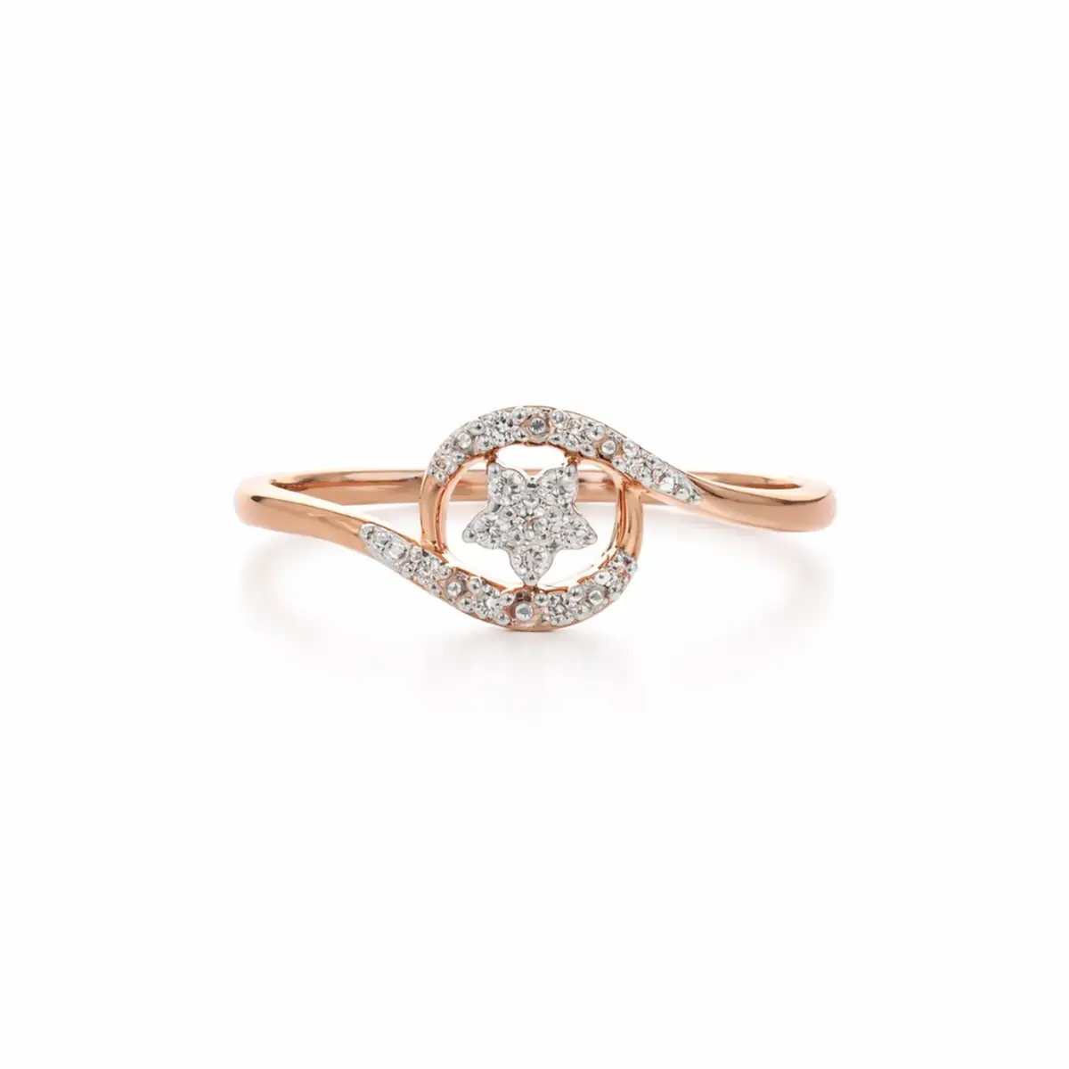 0.06 CT NATURAL DIAMOND WOMENS RING 18K GOLD